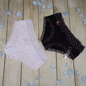 Rene Rofe Women's Set of 2 Boyshorts w/ Lace Trim